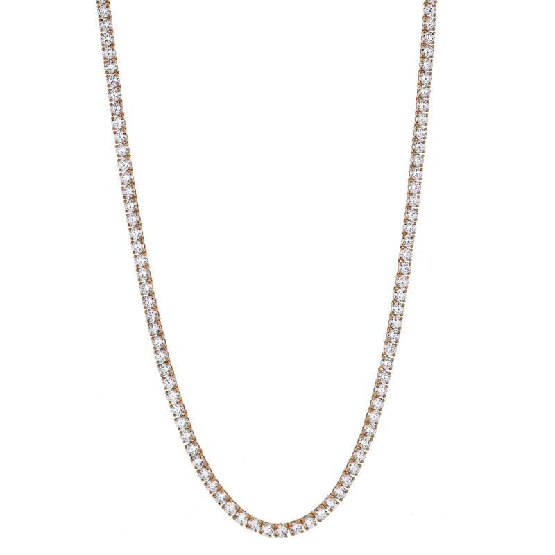 LMJ 10K Rose Gold Diamond Tennis Chain - 18.85 Carats