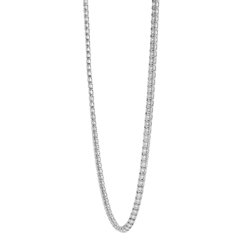 LMJ 10K White Gold Diamond Tennis Chain - 8.85 Carats