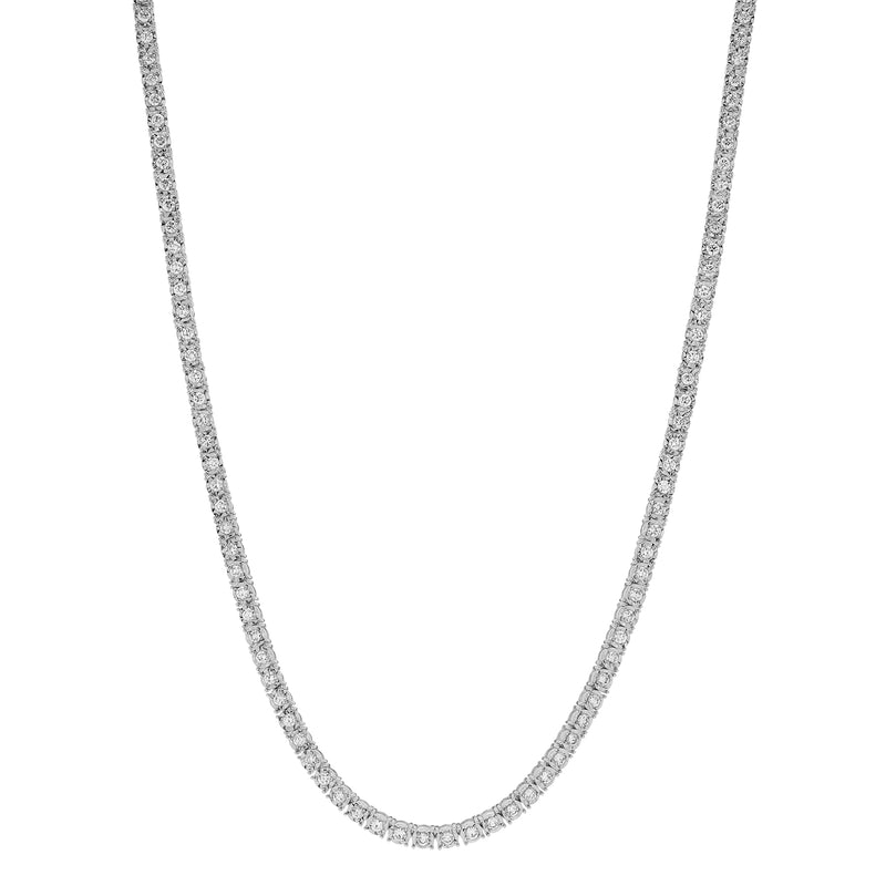 LMJ 10K White Gold Diamond Tennis Chain - 8.85 Carats