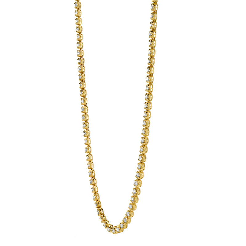 LMJ 14K Yellow Gold Diamond Tennis Chain - 5.94 Carats