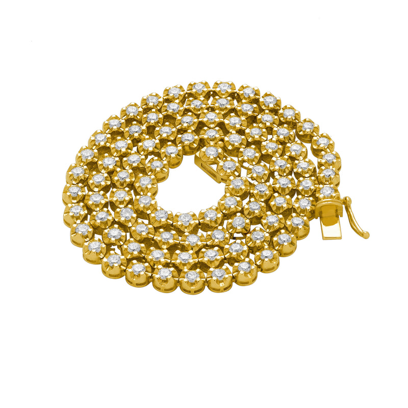 LMJ 14K Yellow Gold Diamond Tennis Chain - 5.94 Carats