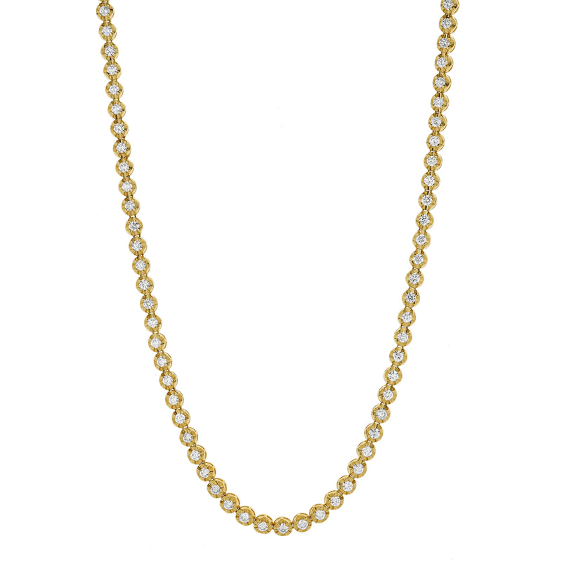 LMJ 14K Yellow Gold Diamond Tennis Chain - 5.94 Carats