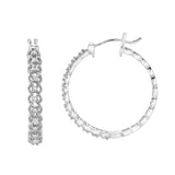 Dahlia Diamond Rope Hoop Earrings in 14K White Gold