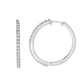 Violetta Classic Halfway Hoop Earrings in 14K White Gold