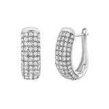 Ember Diamond Dome Huggie Hoop Earrings in 14K White Gold
