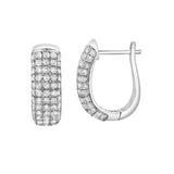Ember Diamond Dome Huggie Hoop Earrings in 14K White Gold