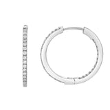 Sylviana Sleek Inside Out Hoop Earrings in 14K White Gold