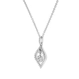 Lumière Diamond Drop Pendant in 14K White Gold