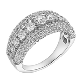 Terra 14K White Gold Round Diamond Studded Wedding Band -  2.15cts