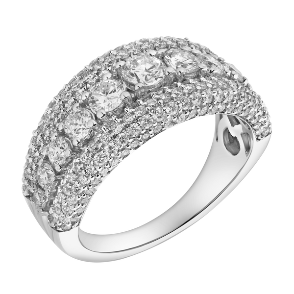 Terra 14K White Gold Round Diamond Studded Wedding Band -  2.15cts
