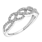 Solace 14K White Gold  Round Diamond Studded Infinity Ring - 0.21cts