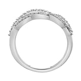 Solace 14K White Gold  Round Diamond Studded Infinity Ring - 0.21cts