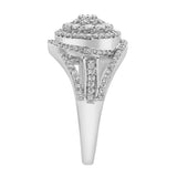 Imperium 14K White Gold Round Diamond Studded Double Halo Ring - 0.99cts