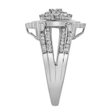 Astrid 14K White Gold Round Diamond Studded Cluster Ring - 0.97cts