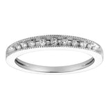 Eternity 14K White Gold Round Diamond Studded Stackable Band Ring - 0.11cts