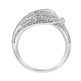 Marina 14K White Gold Round Diamond Studded Dome Ring - 0.84cts