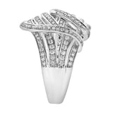 Marina 14K White Gold Round Diamond Studded Dome Ring - 0.84cts
