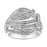 Marina 14K White Gold Round Diamond Studded Dome Ring - 0.84cts