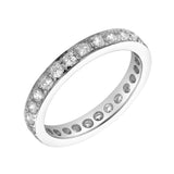 Lume 14K White Gold  Round Diamond Studded Band Ring - 0.97cts
