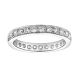Lume 14K White Gold  Round Diamond Studded Band Ring - 0.97cts