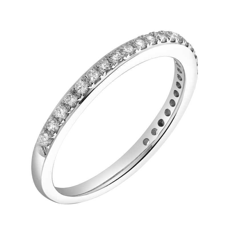 Solas 14K White Gold Round Diamond Studded Eternity Ring - 0.31cts