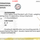 Astral 14K Yellow Gold Round Lab Grown Diamond Pendant - 3 Ctw