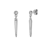 Elvara 0.02 Ct Natural Diamond Minimal Drop Earrings in 925 Sterling Silver