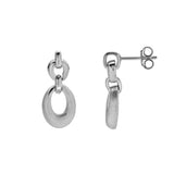 Orvella 0.01 Ct Diamond Oval Drop Earrings in 925 Sterling Silver