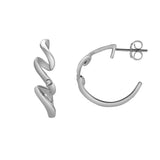 Zenvira 0.02 Ct Diamond Abstract Hoop Earrings in 925 Sterling Silver