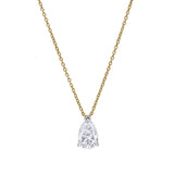 Pear Perfection 14K Yellow Gold Lab Grown Diamond Necklace - 0.75 ct