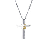 Corvielle Cross 14K White Gold Diamond Pendant – 0.1 Ct