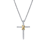 Corvielle Cross 14K White Gold Diamond Pendant – 0.1 Ct