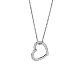 Lorina 0.01 Ct Diamond Open Heart Pendant in 925 Sterling Silver