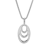 Seraphina 0.03 Ct Diamond Layered Oval Pendant in 925 Sterling Silver