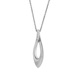 Liyana 0.03 Ct Diamond Teardrop Twist Pendant in 925 Sterling Silver