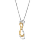 Calirae 0.02 Ct Two Tone Diamond Infinity Necklace in 925 Sterling Silver