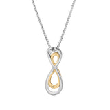 Calirae 0.02 Ct Two Tone Diamond Infinity Necklace in 925 Sterling Silver