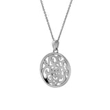 Lysandra 0.02 Ct Diamond Filigree Disc Pendant in 925 Sterling Silver