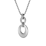 Marcelline 0.03 Ct Diamond Linked Oval Pendant in 925 Sterling Silver