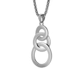 Coralyn 0.01 Ct Diamond Triple Circle Pendant in 925 Sterling Silver