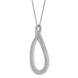 Cirelle 0.01 Ct Diamond Teardrop Twist Pendant Necklace in 925 Sterling Silver