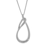 Cirelle 0.01 Ct Diamond Teardrop Twist Pendant Necklace in 925 Sterling Silver