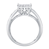 Caerelle 14K White Gold Cluster Diamond Ring – 0.25 Ct