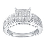 Caerelle 14K White Gold Cluster Diamond Ring – 0.25 Ct