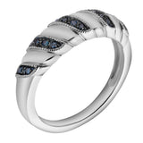 Delphine 0.10 Ct Diamond Croissant Ring in 925 Sterling Silver