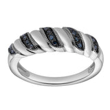 Delphine 0.10 Ct Diamond Croissant Ring in 925 Sterling Silver