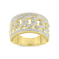 Cubalux Unisex Diamond Band Ring in 10K Gold