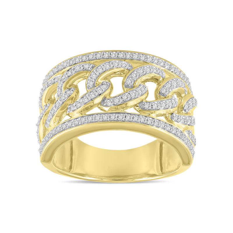 Cubalux Unisex Diamond Band Ring in 10K Gold