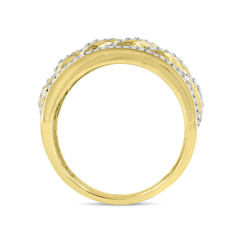 Cubalux Unisex Diamond Band Ring in 10K Gold