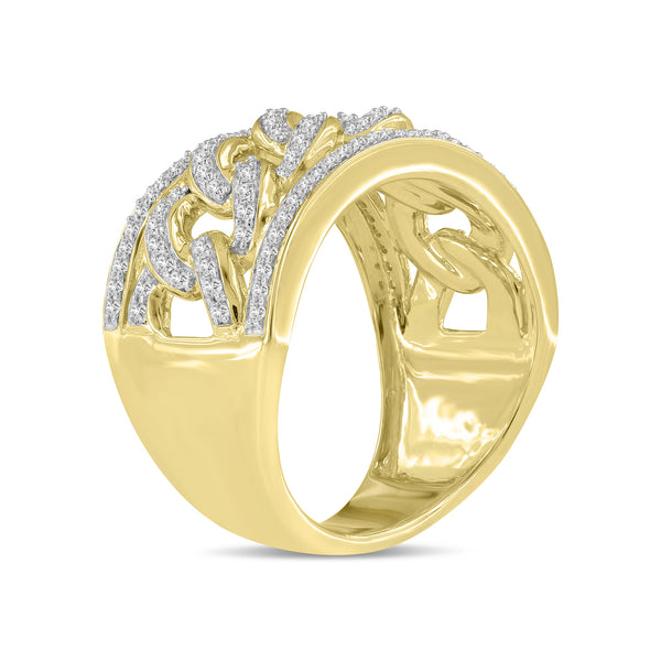 Cubalux Unisex Diamond Band Ring in 10K Gold